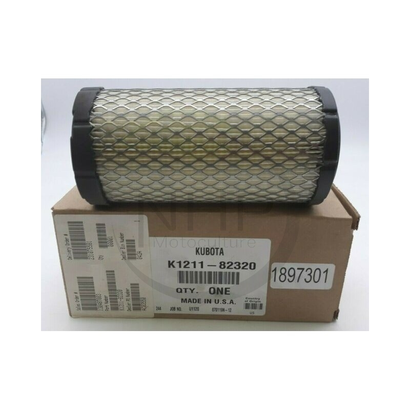 Filtre à air KUBOTA K1211-82320, K121182320