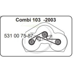 Courroie crantée de coupe tondeuse HUSQVARNA 5895337-01, 5310075-87, 589533701, 531007587, 589 53 37-01, 531 00 75-87