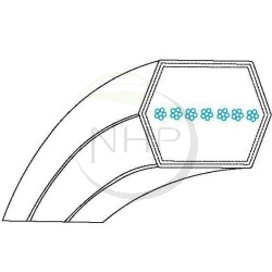 Courroie hexagonale tracteur tondeuse AA114