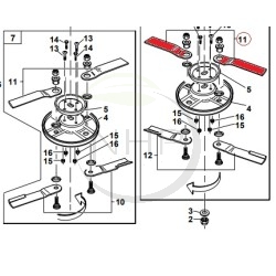 Paire de lame plate supérieur, coupe 126SA tondeuse GIANNI FERRARI référence 95220150000