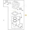 Ensemble cylindre piston tronçonneuse 52cc GGP, CASTELGARDEN, STIGA, 118804248/1, 118805303/0