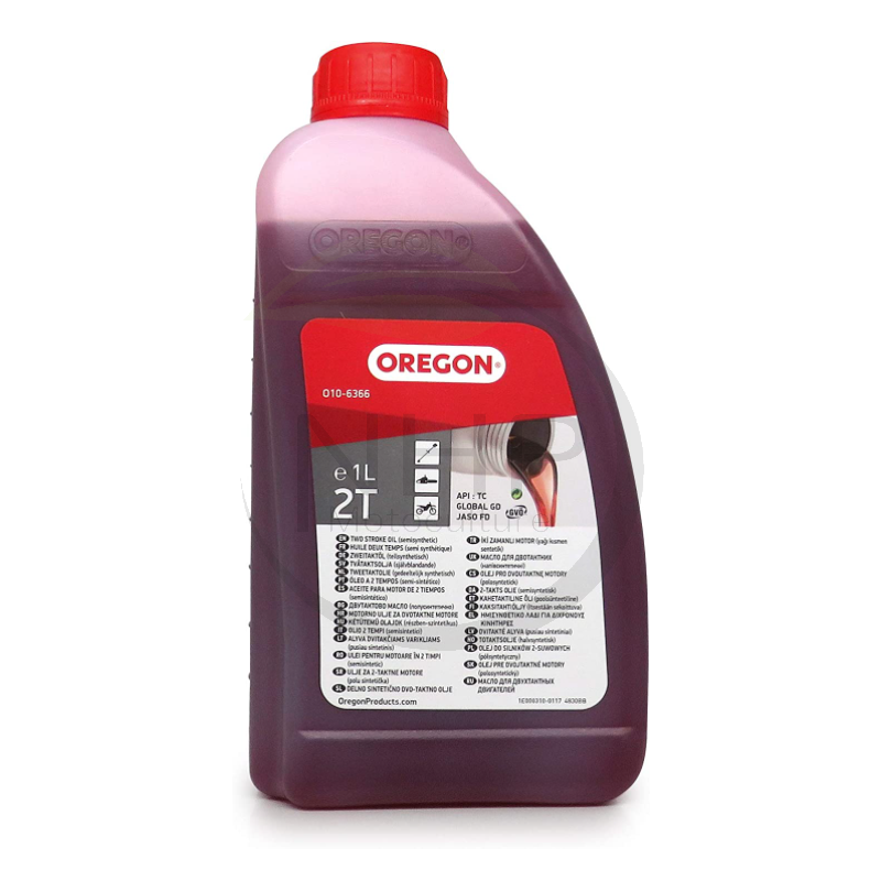 Bidon huile semi synthétique OREGON O10-6366, moteur 2 temps, 1 litre