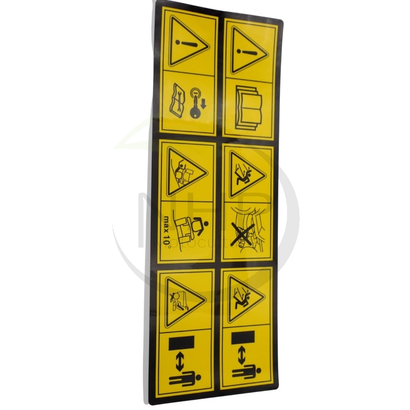 Autocollant d'avertisssement 6 pictogrammes Ggp, Stiga, Castelgarden, 114358526/0, 114362365/1, 1136-0832-01