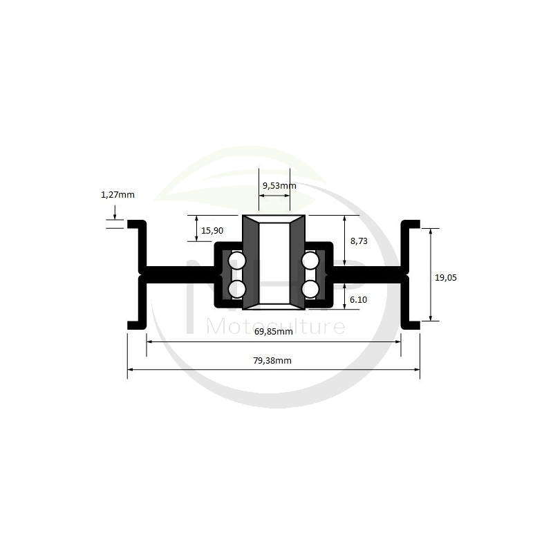 Poulie tracteur tondeuse Husqvarna, AYP, Mc Culloch, Craftsman 61620, 67400, 104679, 104679X, 532104679, 4371, 532 10 46-79