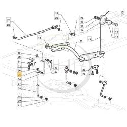 Pivot fixation relevage plateau de coupe  tracteur tondeuse, GGP, CASTELGARDEN, STIGA, 125510107/0, 125510107/1