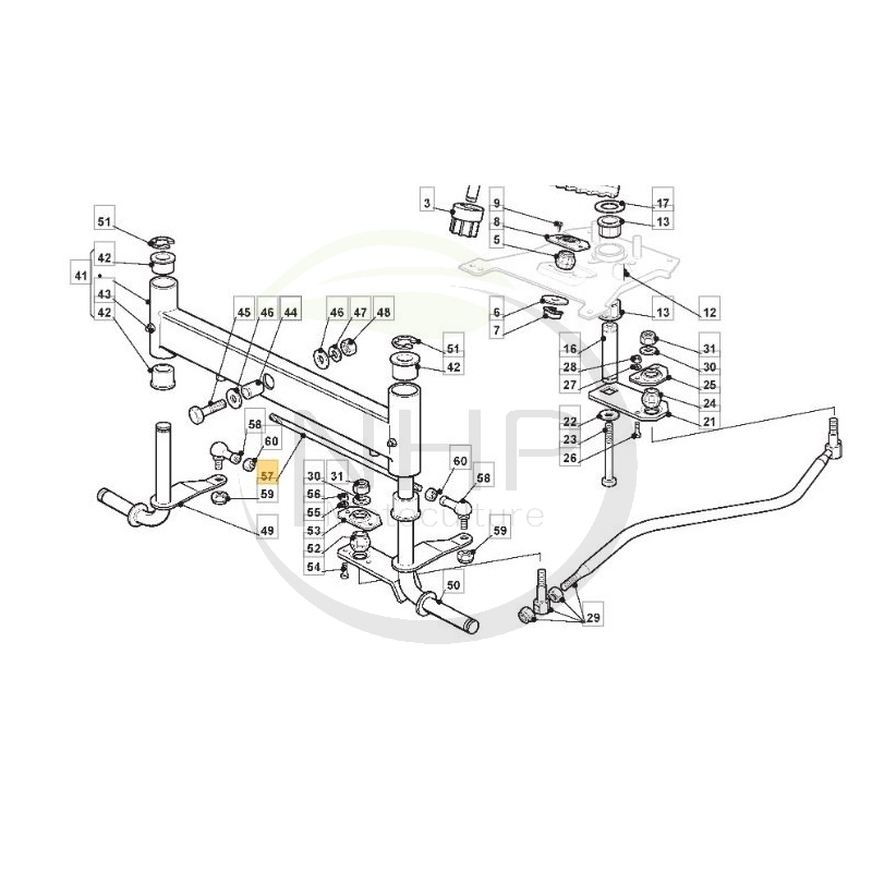 Barre de liaison rotule de direction, GGP, CASTELGARDEN, STIGA 125840023/0, 1258400230
