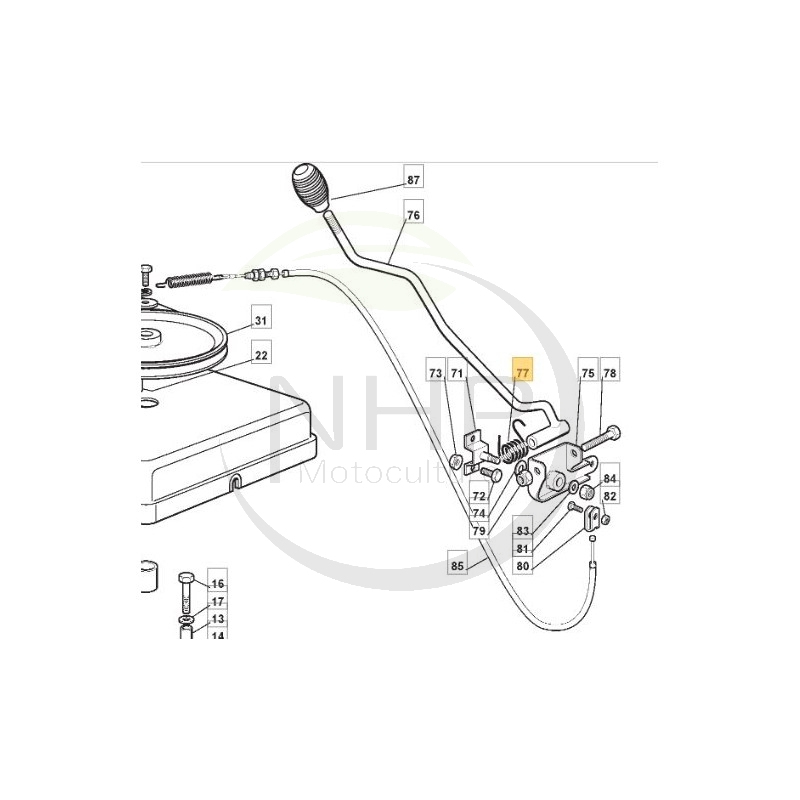 Ressort levier embrayage de lames, GGP, CASTELGARDEN, STIGA , 1136-0213-01, 125430227/0, 1136021301, 1254302270