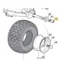 Entretoise de roue tracteur tondeuse, GGP, CASTELGARDEN, STIGA, 125160058/0, 1251600580, 125610058/1, 1251600581