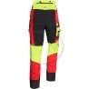 Pantalon de protection tronçonneuse COMFY Rouge et Jaune, version courte -7cm