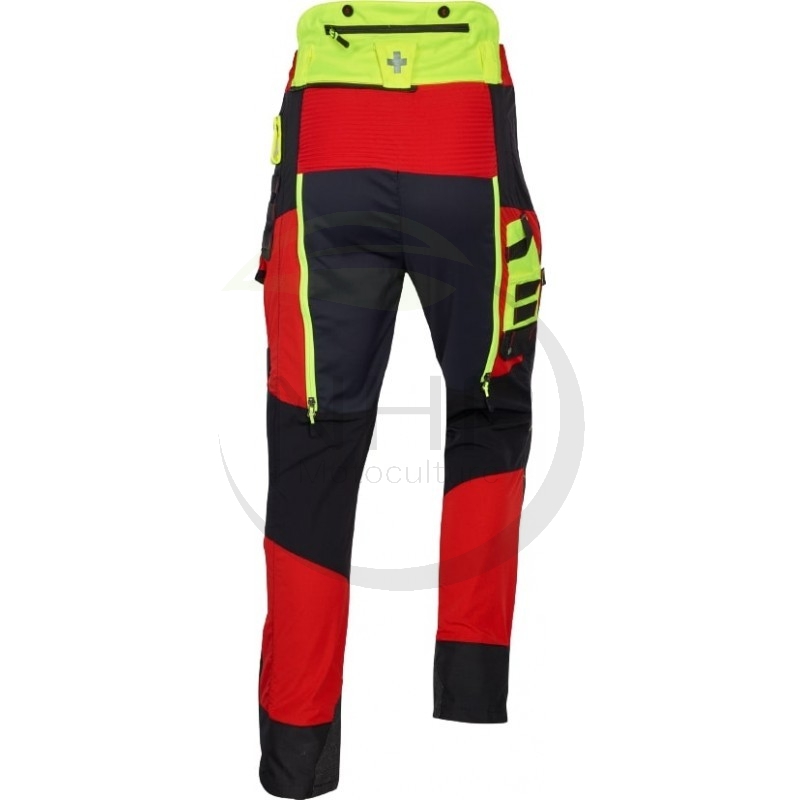 Pantalon de protection tronçonneuse INFINITY, Rouge et Noir