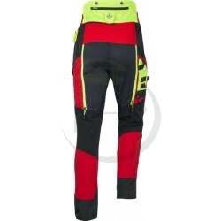 Pantalon de protection tronçonneuse INFINITY, Rouge et Noir, Classe 3