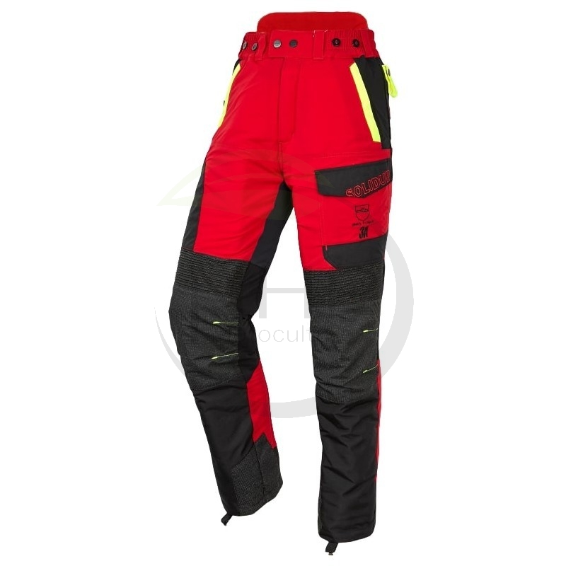 Pantalon de protection tronçonneuse INFINITY, Rouge et Noir, Classe 3
