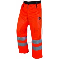 Jambières de protection haute visibilité tronçonneuse, orange, classe 1