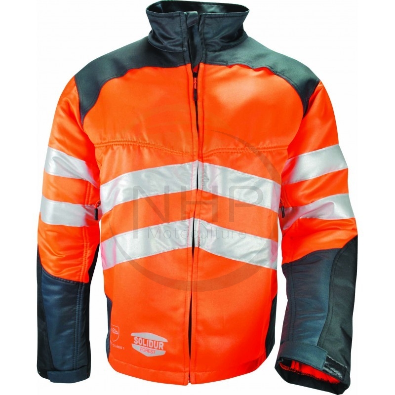 Veste de protection tronçonneuse GLOW, Haute visibilité, Classe 1, orange