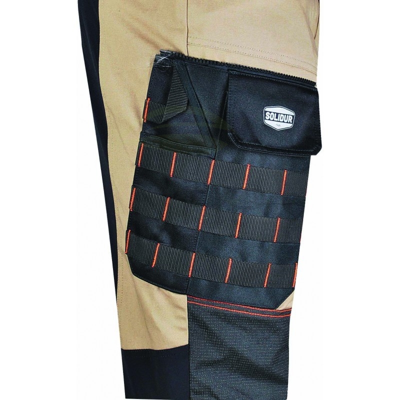 Pantalon de protection multi-activités beige, HANDY, version longue +7cm