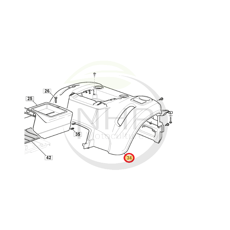 Carter couvre roue jaune tracteur tondeuse STIGA, GGP, CASTELGARDEN 325110399/0, 325110399/1, 3251103990, 3251103991
