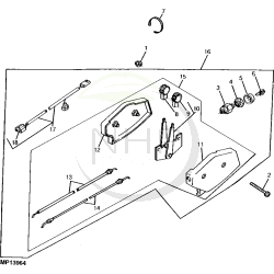 Ensemble câble accélérateur et variateur vitesse tondeuse JOHN DEERE JX75 référence AM106055