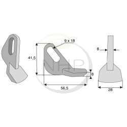 Couteau fléau herminette broyeur ROUSSEAU, 525443