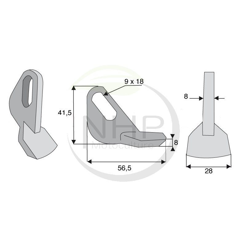 Couteau fléau herminette broyeur ROUSSEAU, 525443