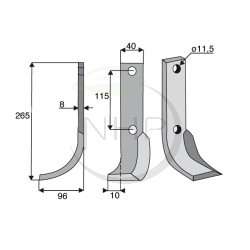 COUTEAU FRAISE GAUCHE HOWARD 9941 - 265MM