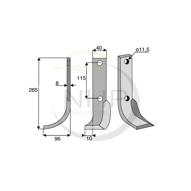 COUTEAU FRAISE GAUCHE HOWARD 9941 - 265MM