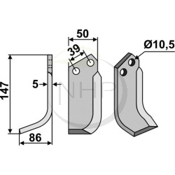 COUTEAU DE FRAISE GAUCHE GOLDONI 21M NEW - 13545 - LONGUEUR 148 MM