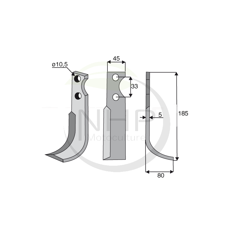 Couteau de fraise droit GOLDONI 185mm Fraise 22NT, 9401