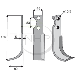 Couteau de fraise gauche GOLDONI 185mm Fraise 22NT, 9401