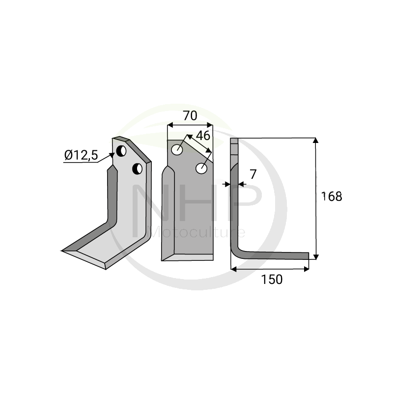 Couteau fraise droite MURATORI 12002200, MZ6, MZ6S, MZ6SXL