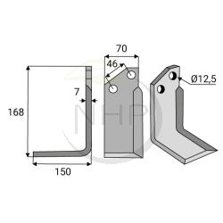 Couteau fraise gauche MURATORI 12002200, MZ6, MZ6S, MZ6SXL