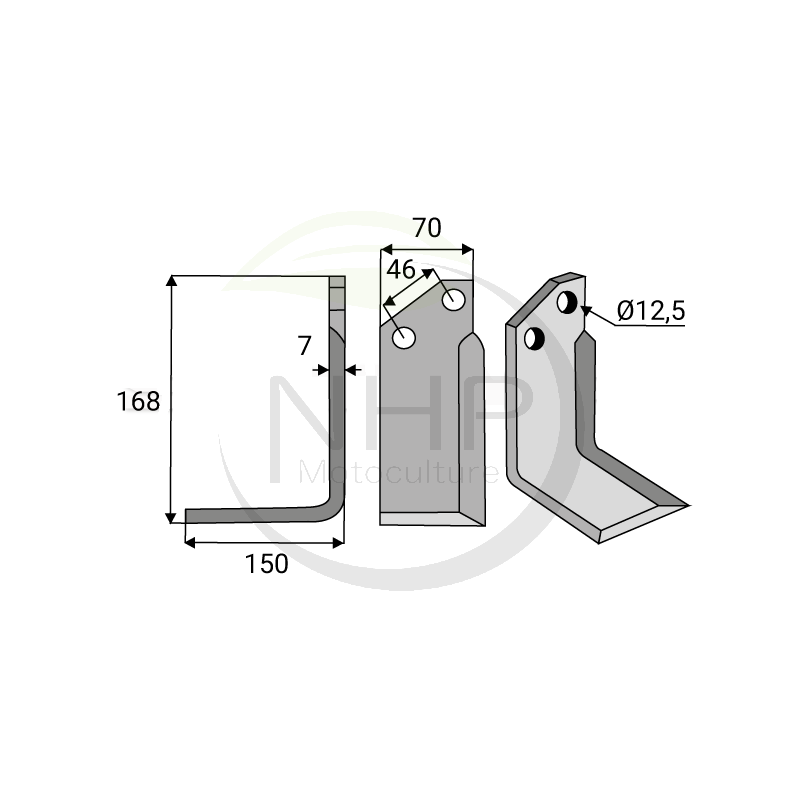 Couteau fraise gauche MURATORI 12002200, MZ6, MZ6S, MZ6SXL